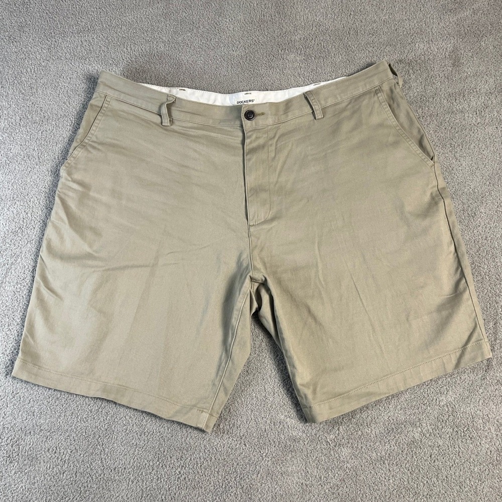 Dockers Chino Shorts Mens Size 38 Khaki Flat Front‎ Relaxed Fit Casual Street